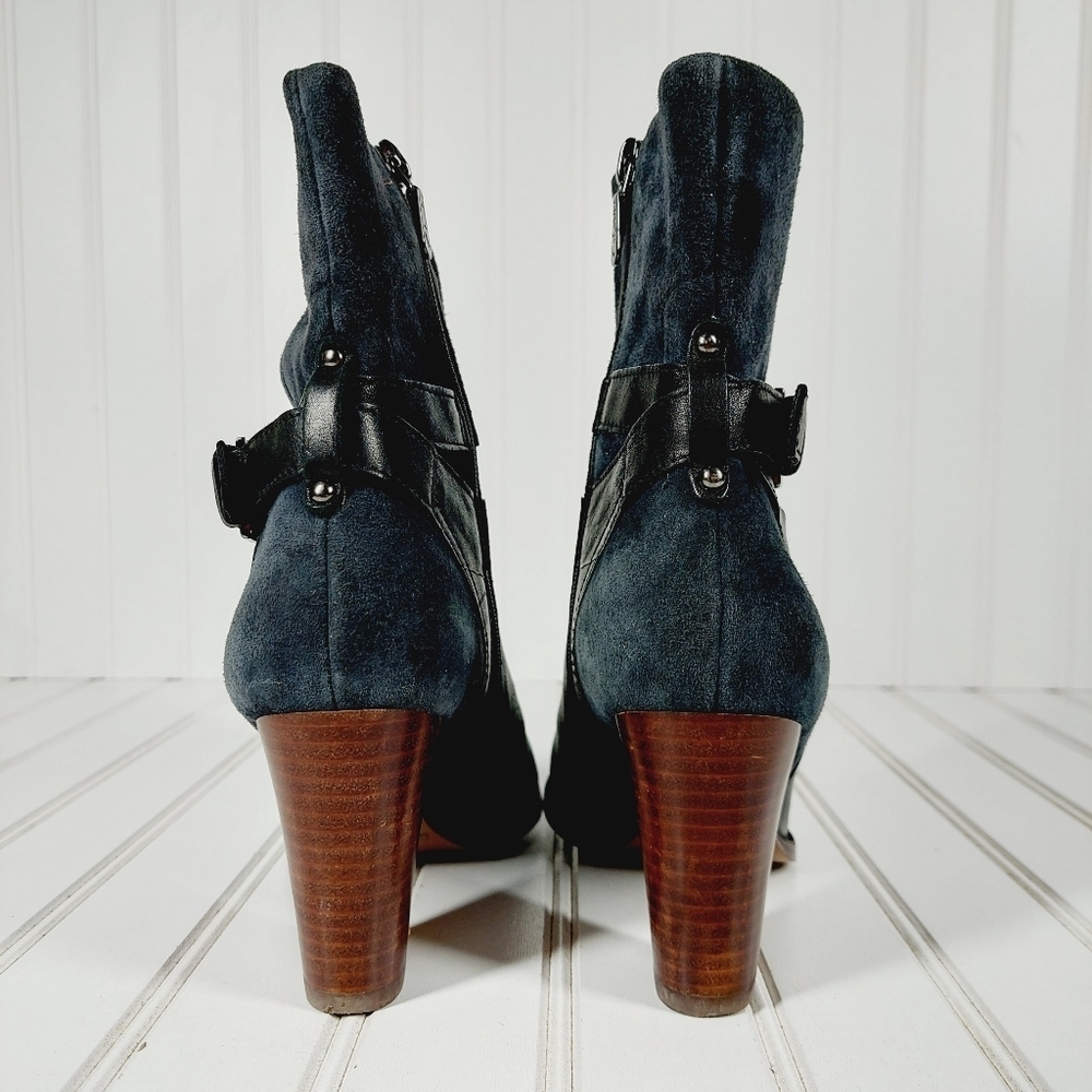 Clarks Kacia Garnet  Women's Boots - Black Leather/Navy Suede E199 - Picture 6 of 16